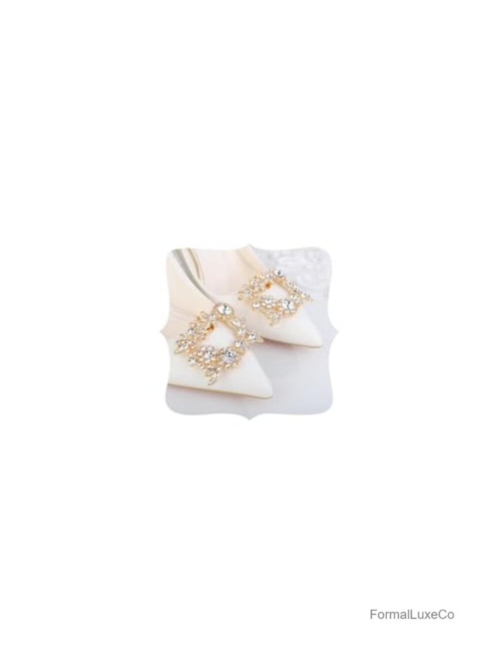 Rhinestone Shoe Clips Square Buckle Charms Detachable Alloy Crystal